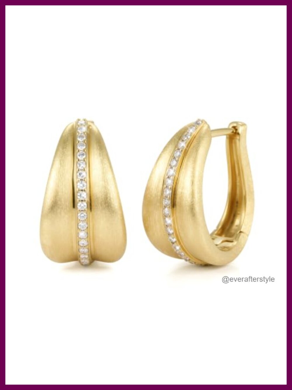 14k Gold Plated Brushed Matte Hoop Earrings Huggie 20mm Women